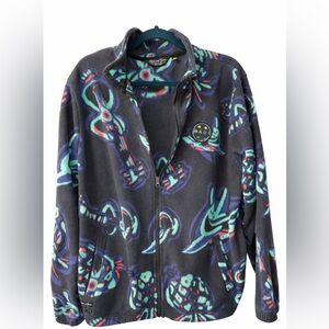 Vintage Maui and Sons Fleece Zip Jacket Abstract Print Size M